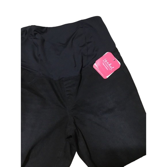Isabel Maternity By Ingrid and Isabel. NWT Size 14 black raw hem bermudas - Picture 2 of 7